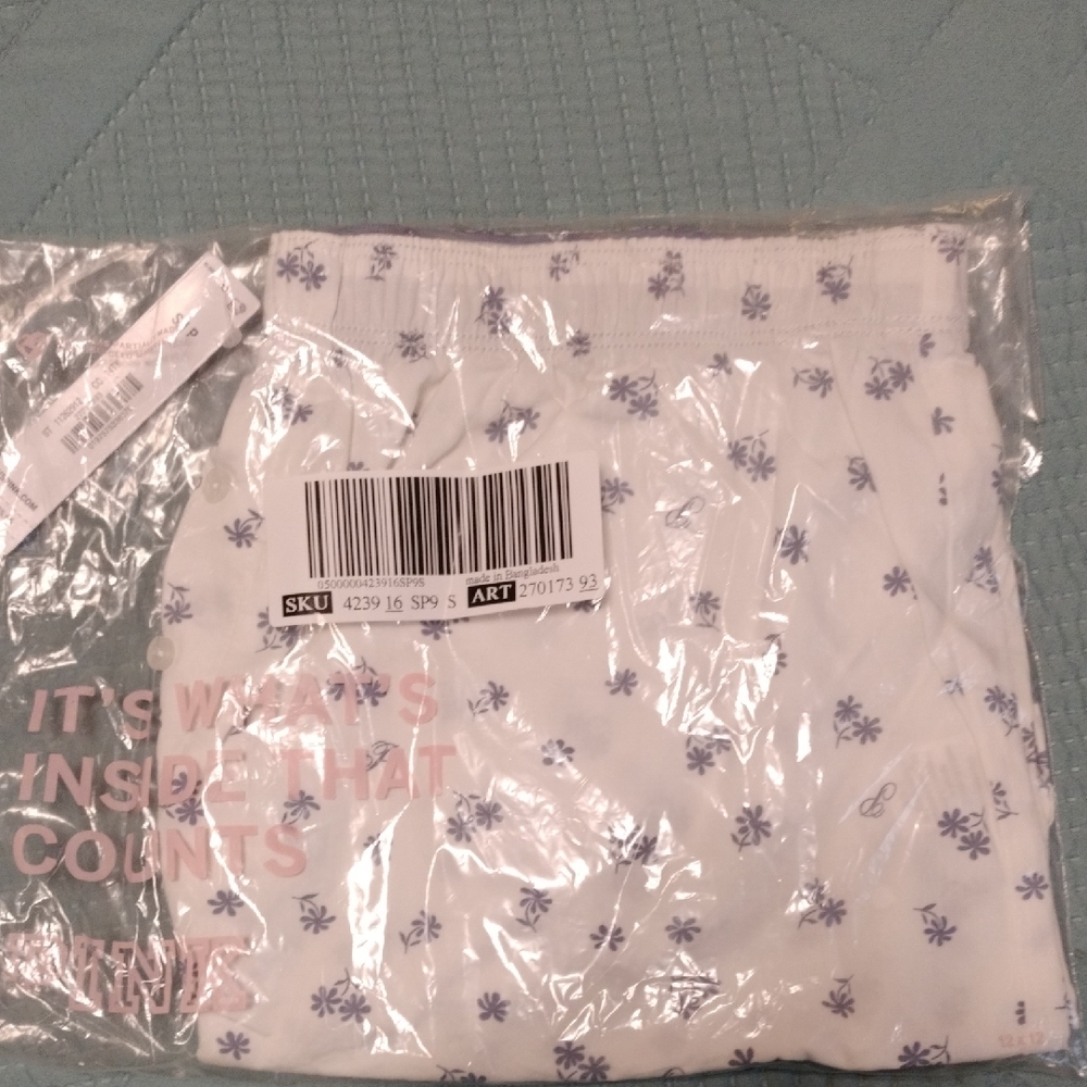 PINK Victoria's Secret Blue And White Boxer Briefs
